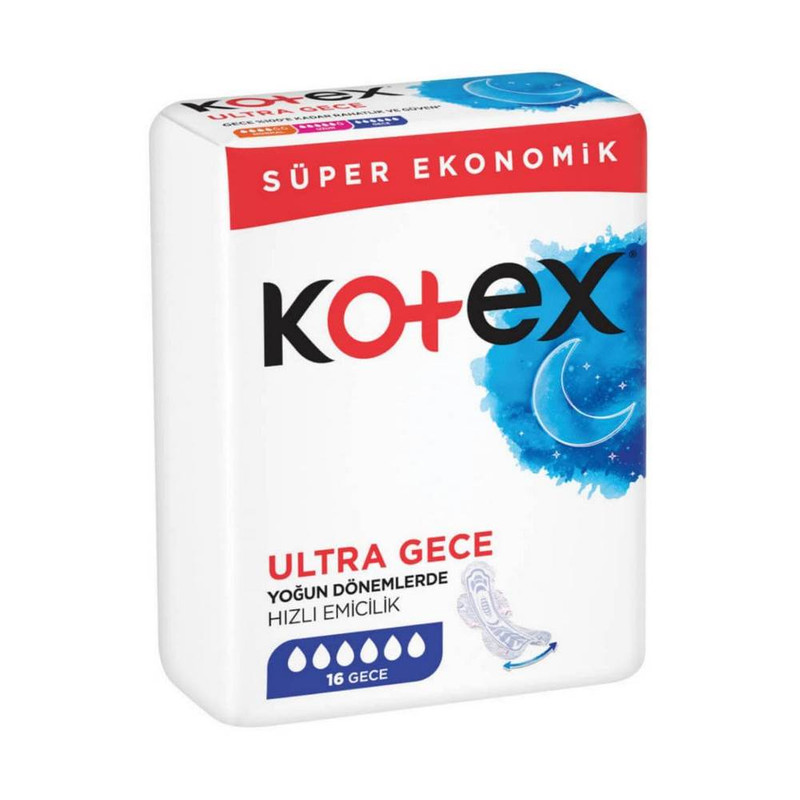 نوار بهداشتي ULTRA GECE كوتكس مخصوص شب اقتصادی و ضدحساسیت بسته 16 عددي
