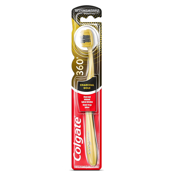 مسواک کلگیت 360 درجه Soft مدل CHARCOAL GOLD