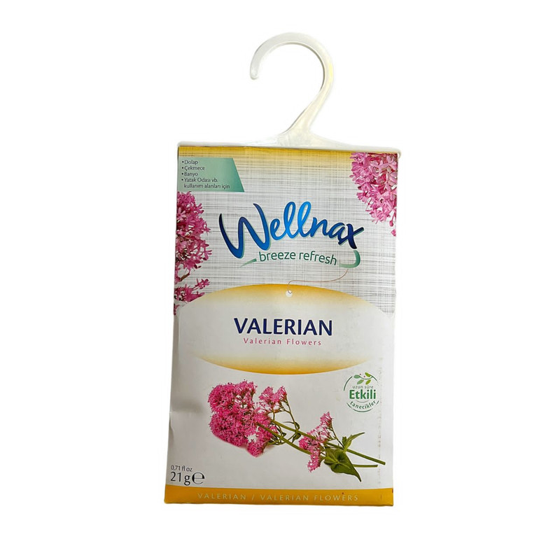 پودر خوشبو کننده ولناکس Wellnax کمد لباس و رخت خواب، رایحه والرین، 21 گرم